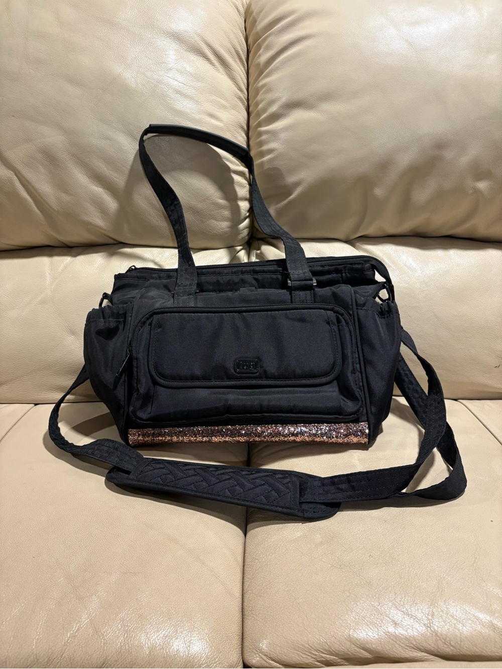 Lug Promenade - Brushed Black with Rose Gold Sparkles